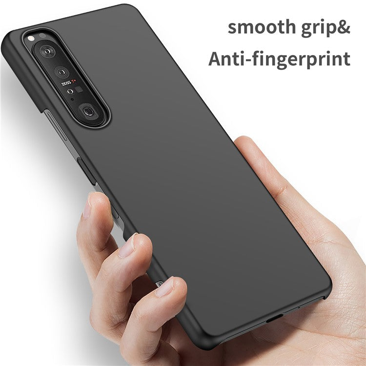 For Sony Xperia 1 III 5G Solid Color Shockproof Phone Case Hard PC Back Cover - Black