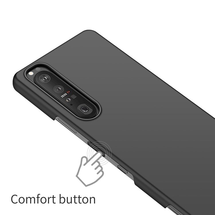 For Sony Xperia 1 III 5G Solid Color Shockproof Phone Case Hard PC Back Cover - Black