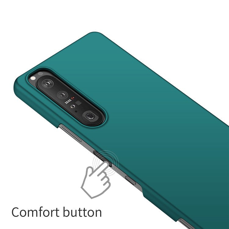 For Sony Xperia 1 III 5G Solid Color Shockproof Phone Case Hard PC Back Cover - Green