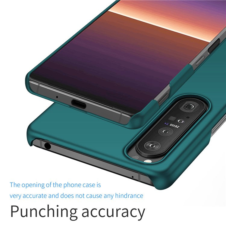 For Sony Xperia 1 III 5G Solid Color Shockproof Phone Case Hard PC Back Cover - Green