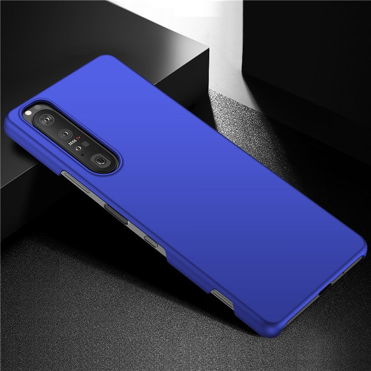 For Sony Xperia 1 III 5G Solid Color Shockproof Phone Case Hard PC Back Cover - Blue