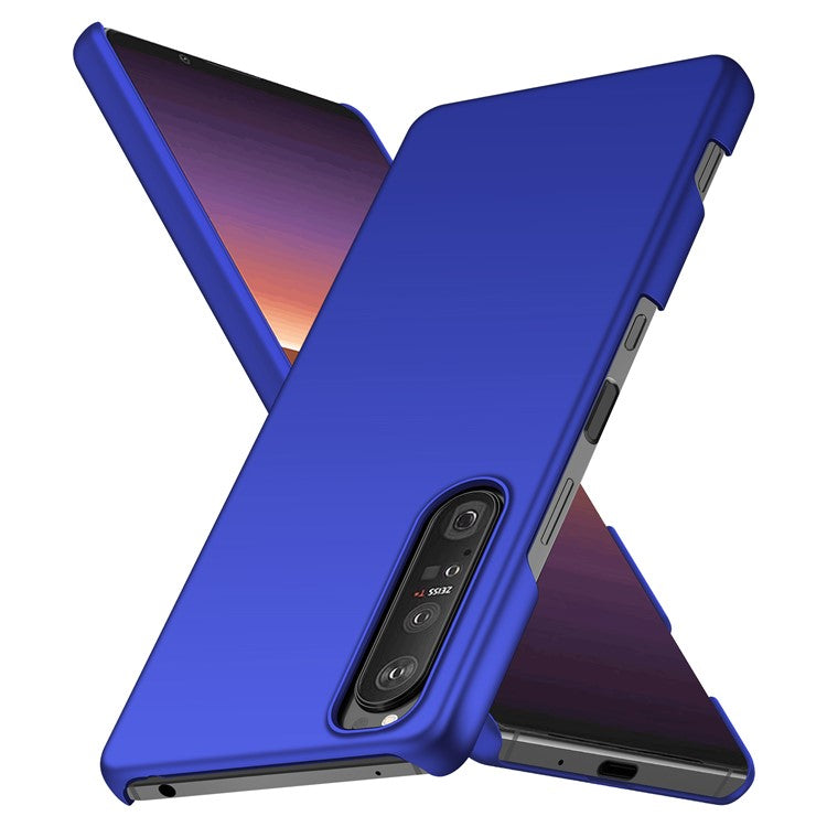 For Sony Xperia 1 III 5G Solid Color Shockproof Phone Case Hard PC Back Cover - Blue