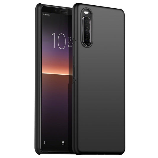 For Sony Xperia 10 II Hard PC Anti-scratch Phone Cover Solid Color Drop-proof Case - Black