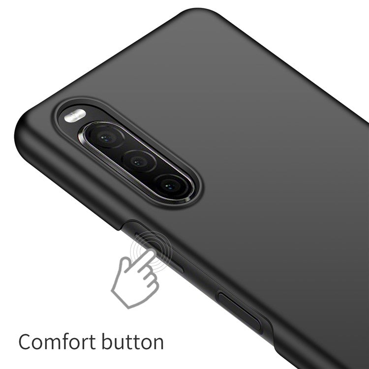 For Sony Xperia 10 II Hard PC Anti-scratch Phone Cover Solid Color Drop-proof Case - Black