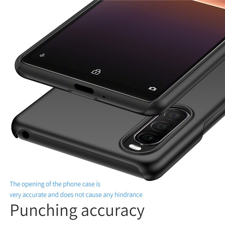 For Sony Xperia 10 II Hard PC Anti-scratch Phone Cover Solid Color Drop-proof Case - Black