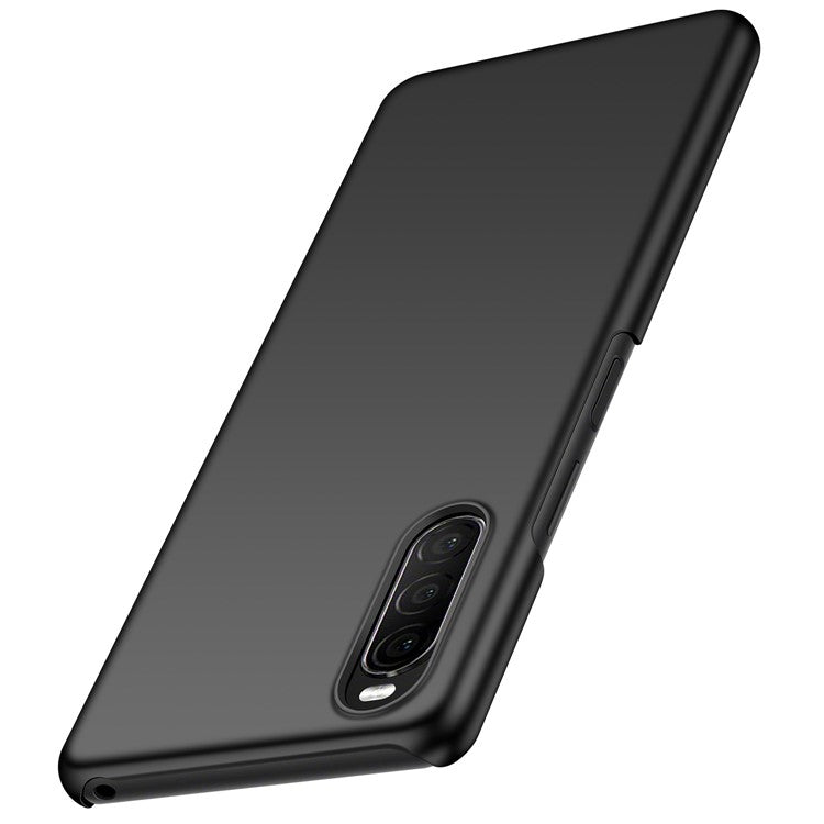 For Sony Xperia 10 II Hard PC Anti-scratch Phone Cover Solid Color Drop-proof Case - Black