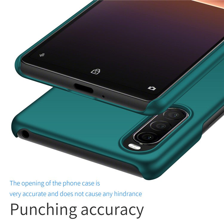 For Sony Xperia 10 II Hard PC Anti-scratch Phone Cover Solid Color Drop-proof Case - Green