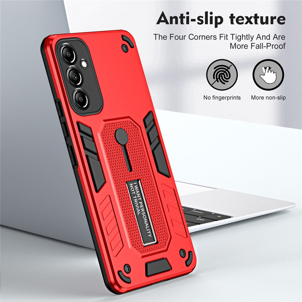 For Samsung Galaxy M54 5G / F54 5G Phone Case Silicone Ring Strap TPU+PC Back Cover with Metal Kickstand - Red