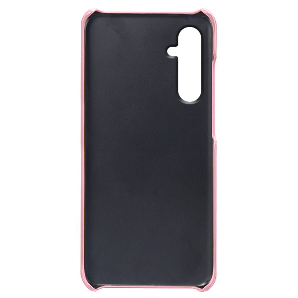 For Samsung Galaxy M54 5G / F54 5G Dual Card Slots Phone Case PU Leather Coated Hard PC Back Cover - Rose Gold
