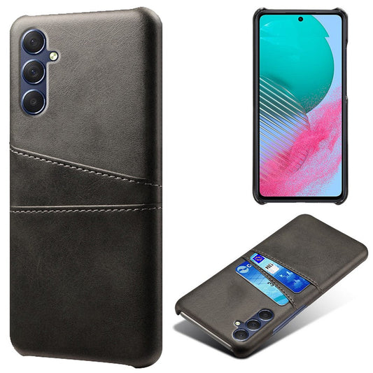 For Samsung Galaxy M54 5G / F54 5G Dual Card Slots Phone Case PU Leather Coated Hard PC Back Cover - Black