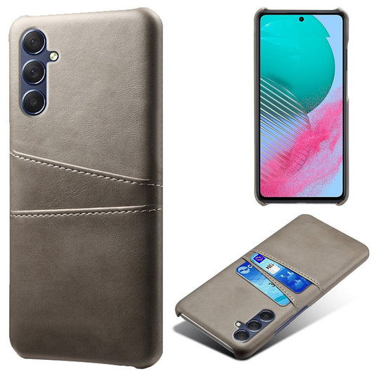 For Samsung Galaxy M54 5G / F54 5G Dual Card Slots Phone Case PU Leather Coated Hard PC Back Cover - Grey