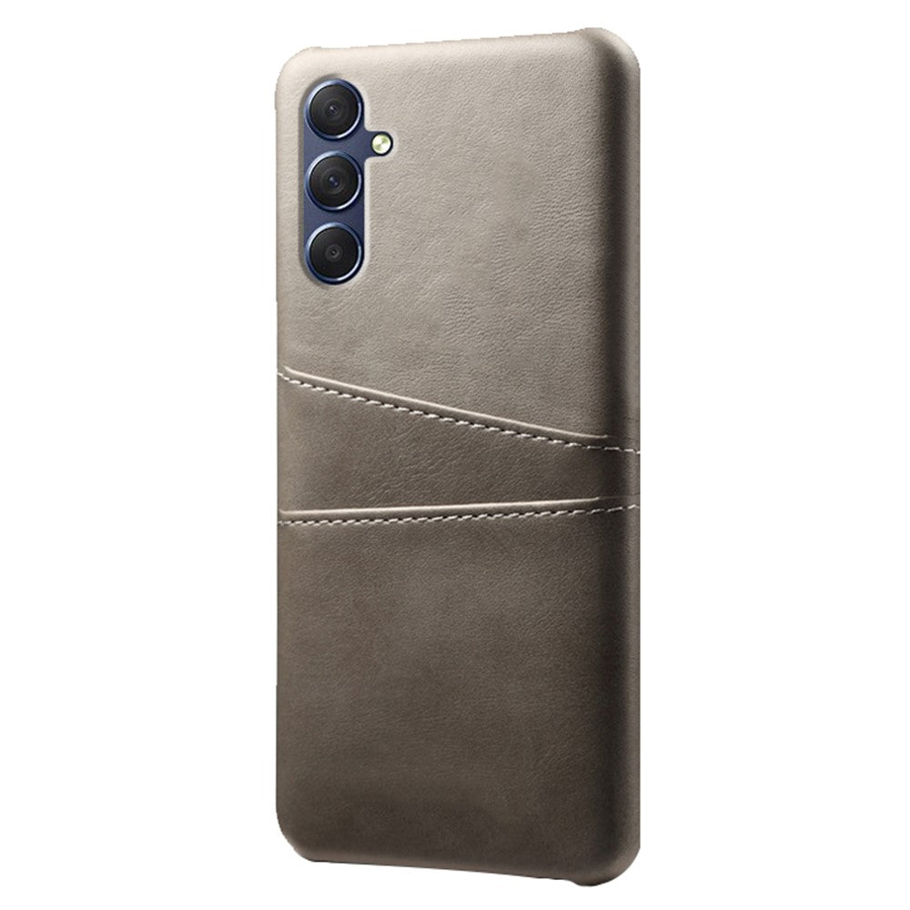 For Samsung Galaxy M54 5G / F54 5G Dual Card Slots Phone Case PU Leather Coated Hard PC Back Cover - Grey