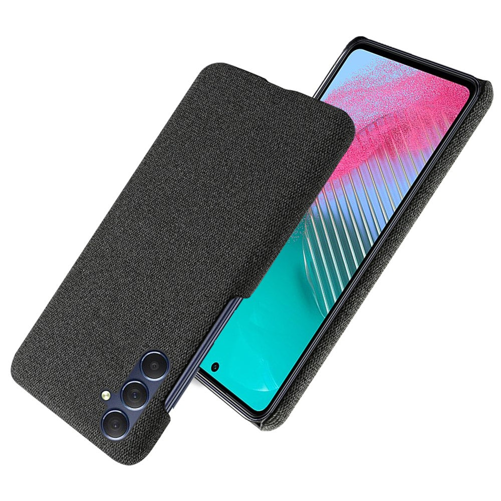 For Samsung Galaxy M54 5G / F54 5G Cloth+Hard PC Back Cover Scratch-proof Protective Phone Case - Black