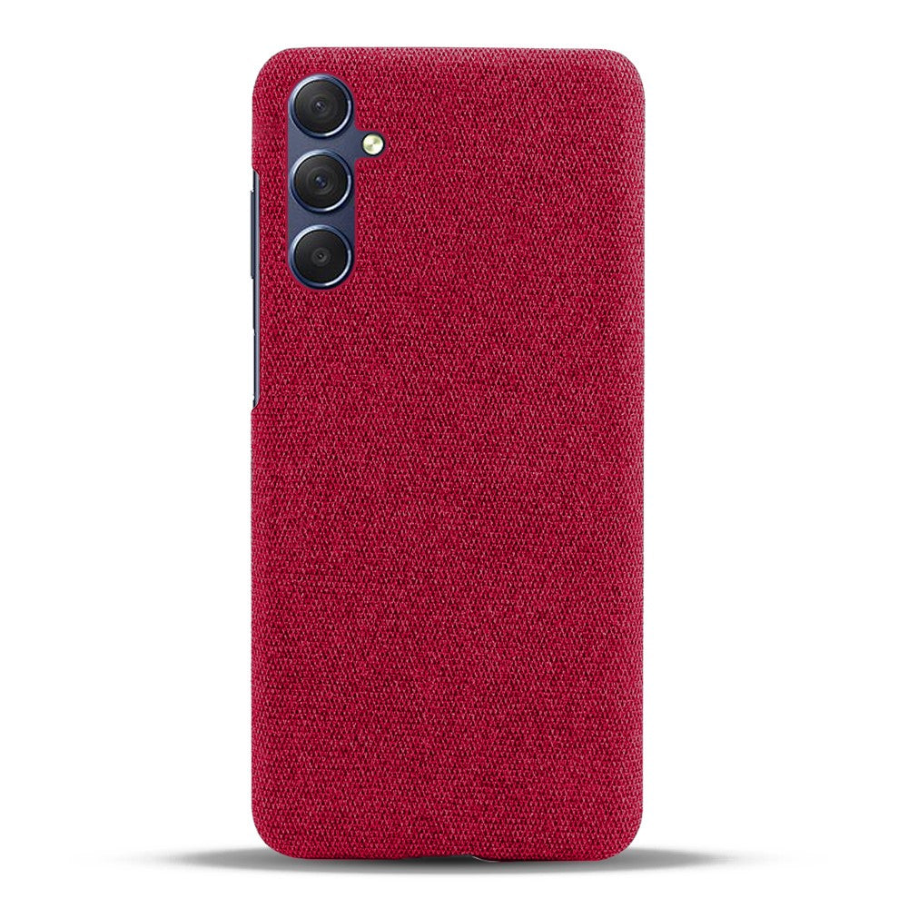 For Samsung Galaxy M54 5G / F54 5G Cloth+Hard PC Back Cover Scratch-proof Protective Phone Case - Red