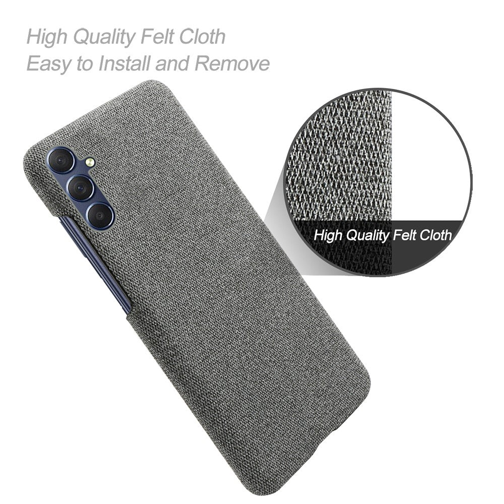 For Samsung Galaxy M54 5G / F54 5G Cloth+Hard PC Back Cover Scratch-proof Protective Phone Case - Grey
