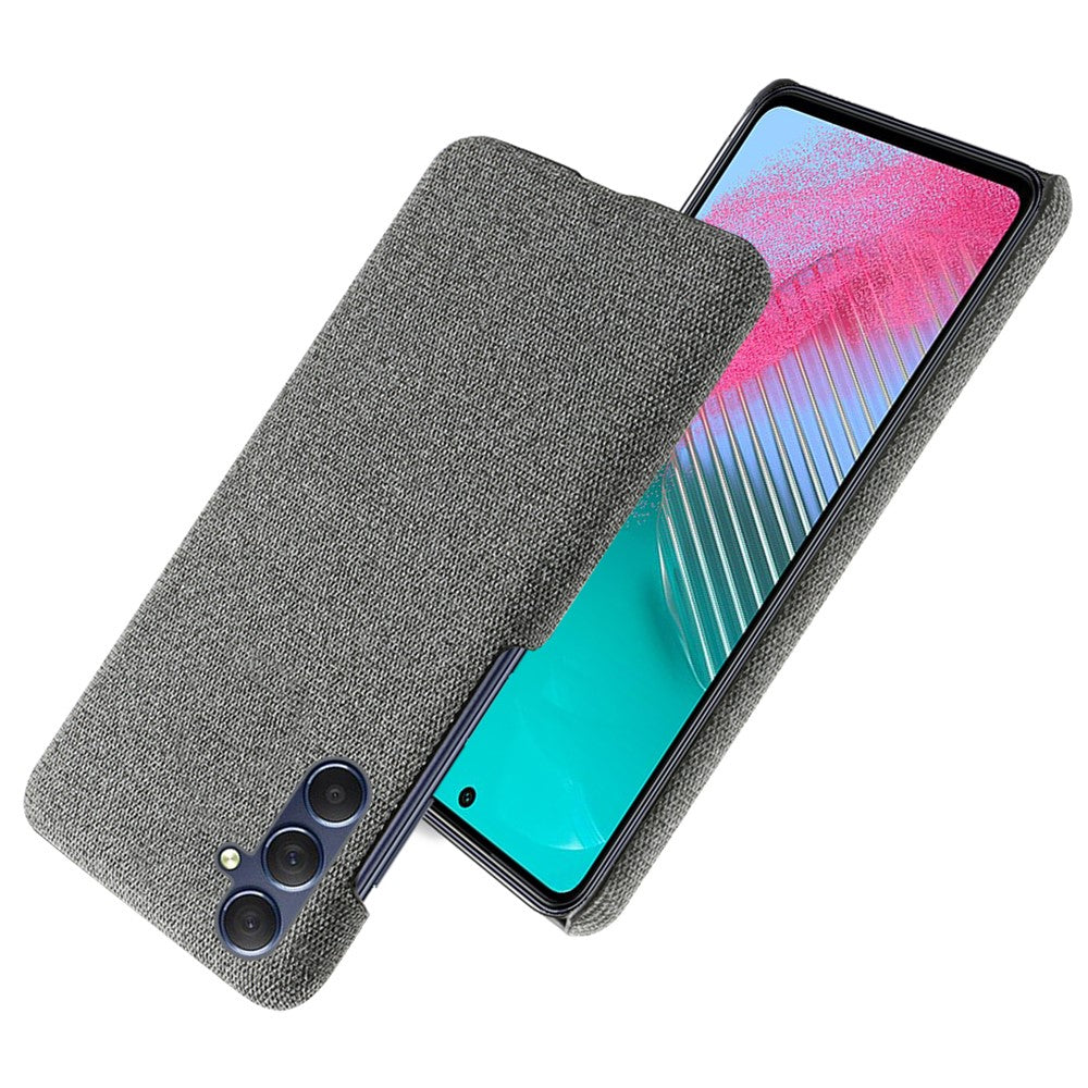 For Samsung Galaxy M54 5G / F54 5G Cloth+Hard PC Back Cover Scratch-proof Protective Phone Case - Grey