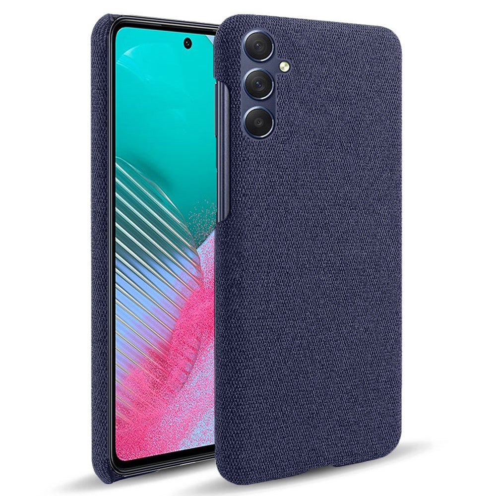 For Samsung Galaxy M54 5G / F54 5G Cloth+Hard PC Back Cover Scratch-proof Protective Phone Case - Blue