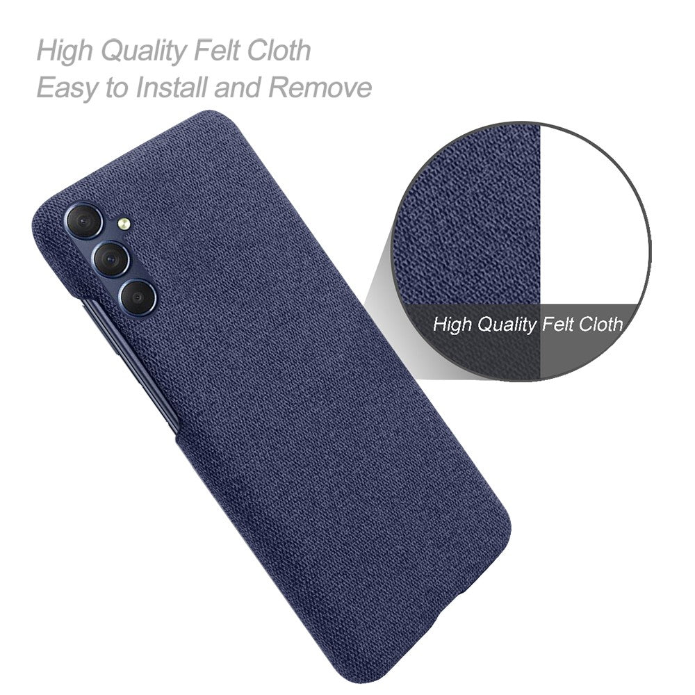 For Samsung Galaxy M54 5G / F54 5G Cloth+Hard PC Back Cover Scratch-proof Protective Phone Case - Blue
