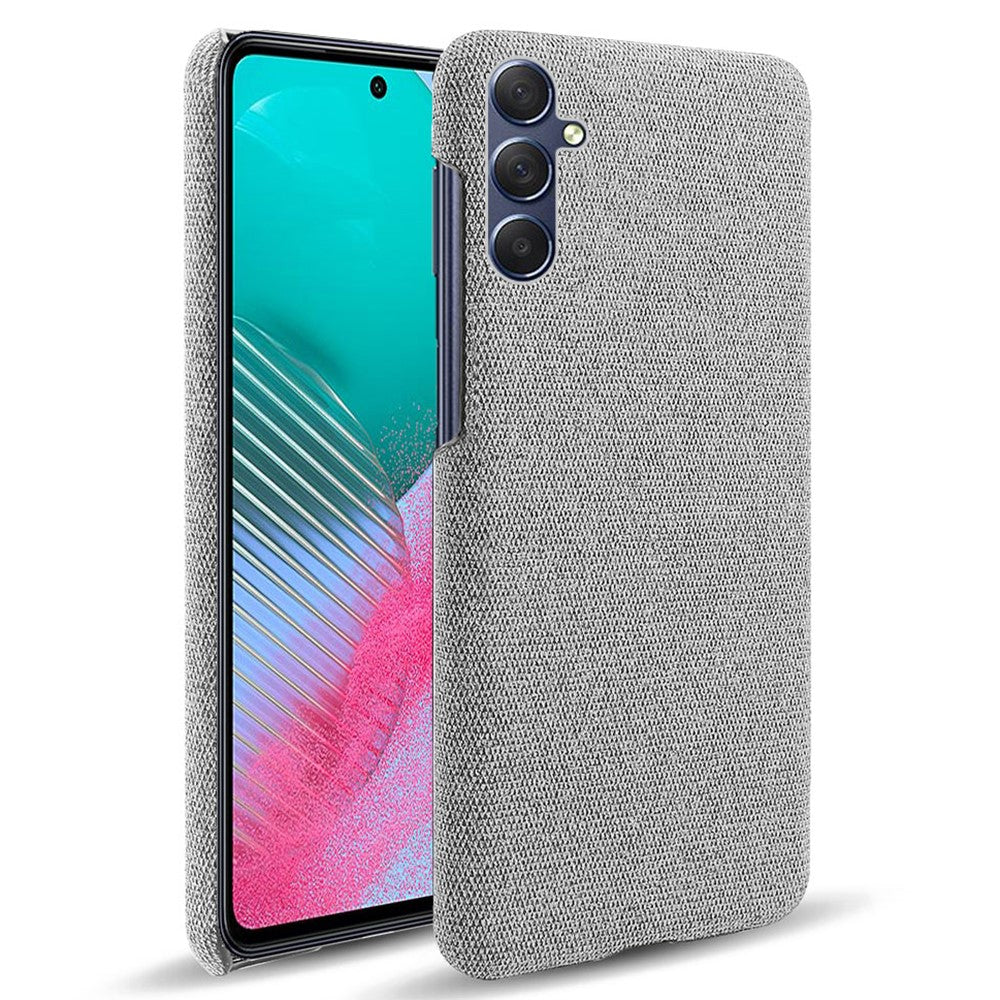 For Samsung Galaxy M54 5G / F54 5G Cloth+Hard PC Back Cover Scratch-proof Protective Phone Case - Light Grey
