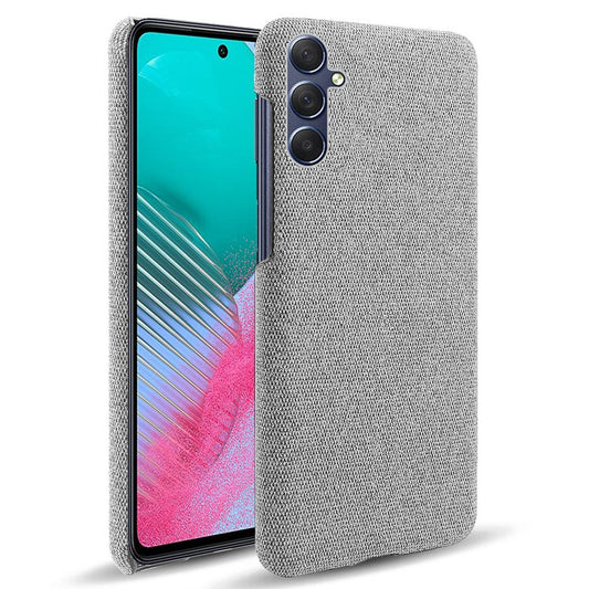 For Samsung Galaxy M54 5G / F54 5G Cloth+Hard PC Back Cover Scratch-proof Protective Phone Case - Light Grey