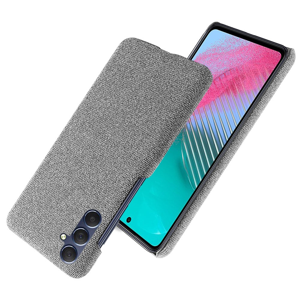 For Samsung Galaxy M54 5G / F54 5G Cloth+Hard PC Back Cover Scratch-proof Protective Phone Case - Light Grey