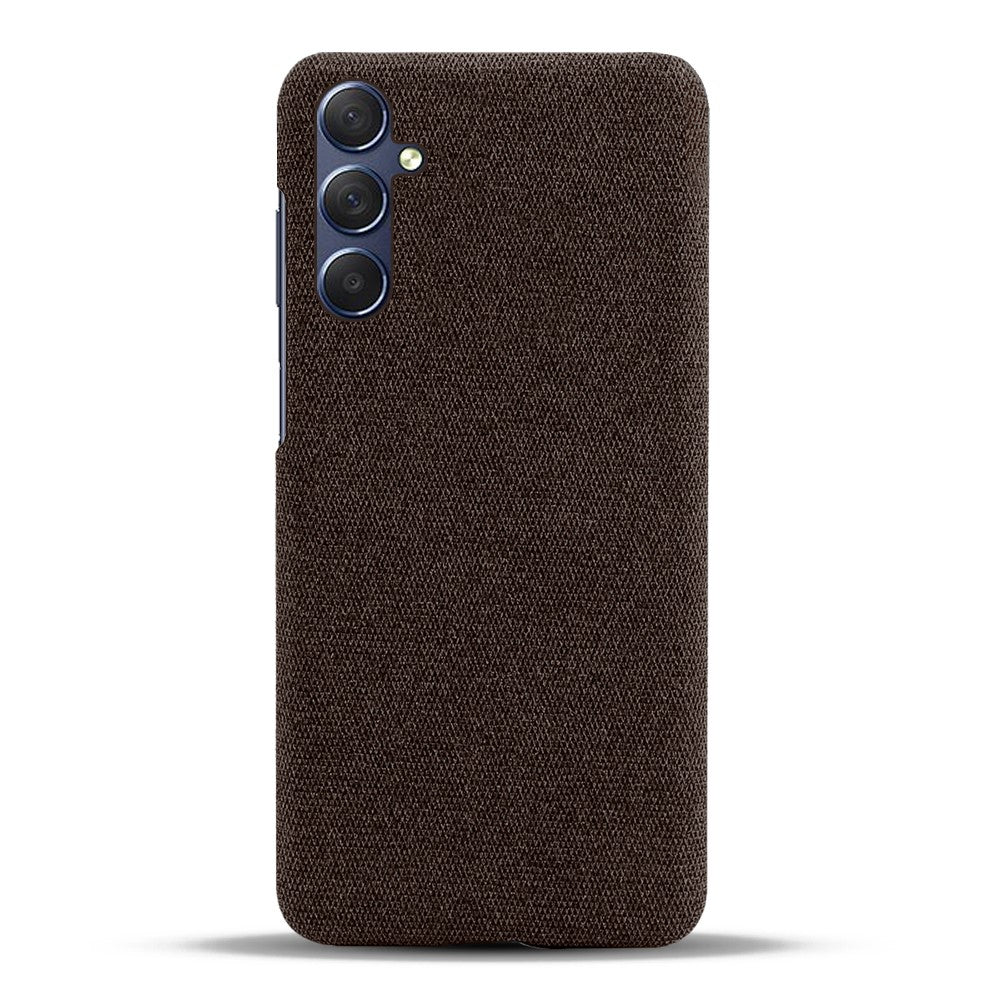 For Samsung Galaxy M54 5G / F54 5G Cloth+Hard PC Back Cover Scratch-proof Protective Phone Case - Brown