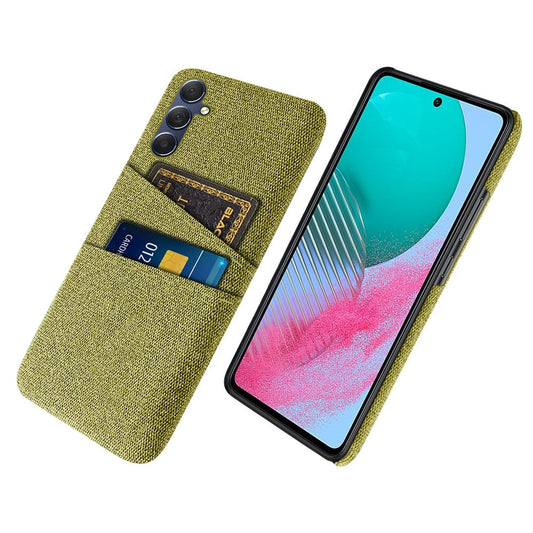 Phone Case for Samsung Galaxy M54 5G / F54 5G , PC + Cloth Anti-drop Cover with Dual Card Slots - Yellow