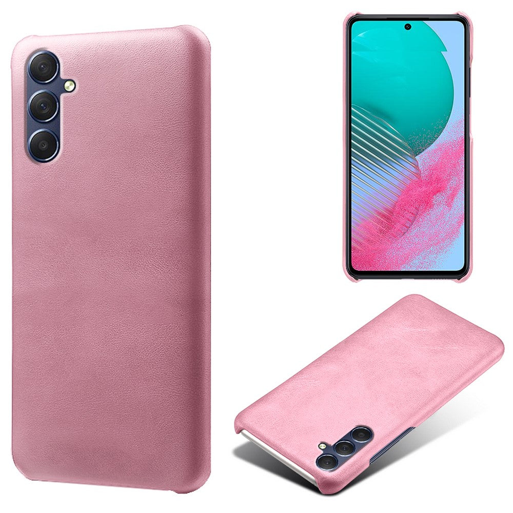 For Samsung Galaxy M54 5G / F54 5G Calf Texture Phone Case Shockproof PU Leather+PC Smartphone Cover - Rose Gold