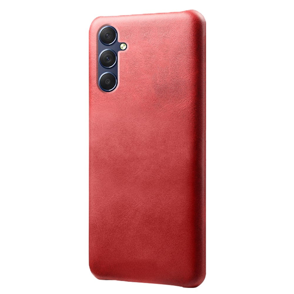 For Samsung Galaxy M54 5G / F54 5G Calf Texture Phone Case Shockproof PU Leather+PC Smartphone Cover - Red