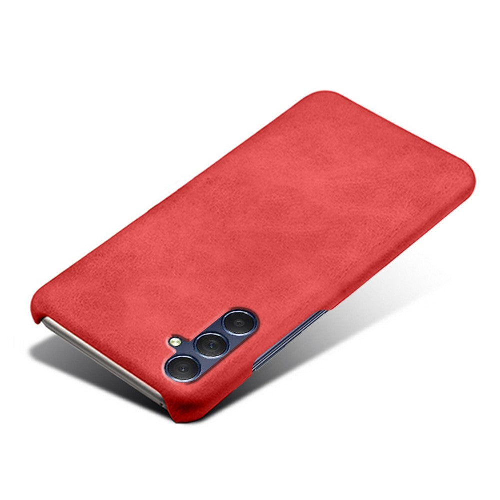 For Samsung Galaxy M54 5G / F54 5G Calf Texture Phone Case Shockproof PU Leather+PC Smartphone Cover - Red