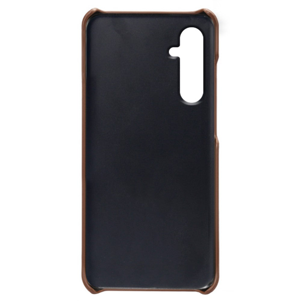 For Samsung Galaxy M54 5G / F54 5G Calf Texture Phone Case Shockproof PU Leather+PC Smartphone Cover - Brown