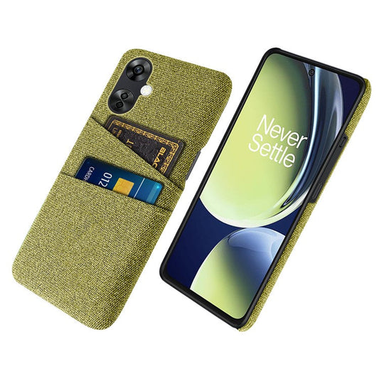 For OnePlus Nord CE3 5G / CE 3 Lite 5G / Nord N30 5G Cell Phone Case Hard PC + Cloth Mobile Phone Cover with Dual Card Slots - Yellow