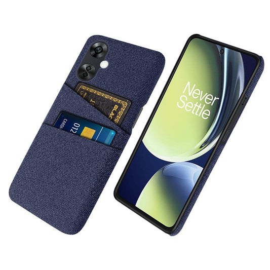 For OnePlus Nord CE3 5G / CE 3 Lite 5G / Nord N30 5G Cell Phone Case Hard PC + Cloth Mobile Phone Cover with Dual Card Slots - Blue
