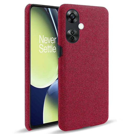 For OnePlus Nord CE3 5G / CE 3 Lite 5G / Nord N30 5G Shockproof Non-Slip Case Cloth+Hard PC Protective Phone Cover - Red