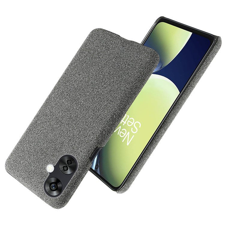 For OnePlus Nord CE3 5G / CE 3 Lite 5G / Nord N30 5G Shockproof Non-Slip Case Cloth+Hard PC Protective Phone Cover - Grey