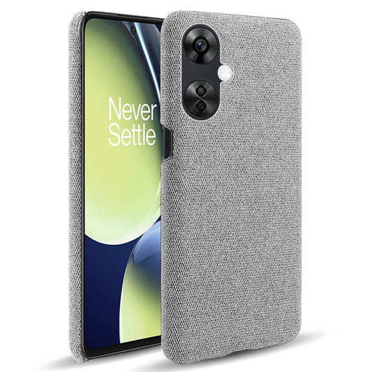 For OnePlus Nord CE3 5G / CE 3 Lite 5G / Nord N30 5G Shockproof Non-Slip Case Cloth+Hard PC Protective Phone Cover - Light Grey