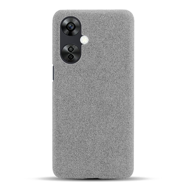 For OnePlus Nord CE3 5G / CE 3 Lite 5G / Nord N30 5G Shockproof Non-Slip Case Cloth+Hard PC Protective Phone Cover - Light Grey