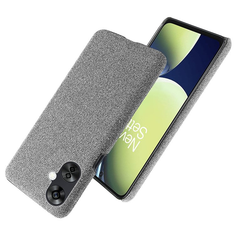 For OnePlus Nord CE3 5G / CE 3 Lite 5G / Nord N30 5G Shockproof Non-Slip Case Cloth+Hard PC Protective Phone Cover - Light Grey