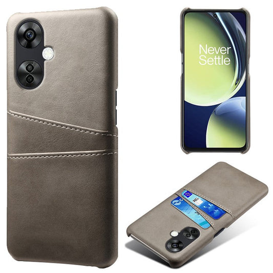 For OnePlus Nord CE3 5G / CE 3 Lite 5G / Nord N30 5G PU Leather Coated PC Case Cover Mobile Phone Shell with Dual Card Slots - Grey