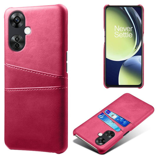 For OnePlus Nord CE3 5G / CE 3 Lite 5G / Nord N30 5G PU Leather Coated PC Case Cover Mobile Phone Shell with Dual Card Slots - Rose
