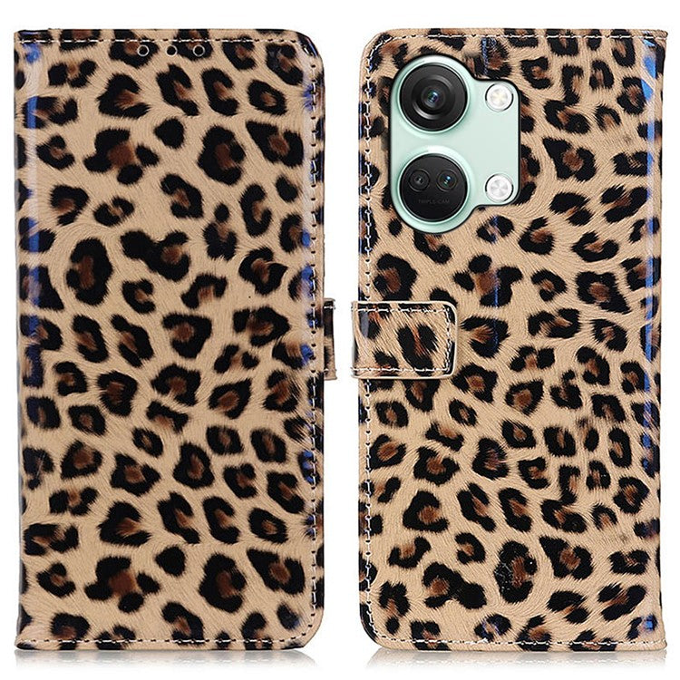 For OnePlus Nord 3 5G / Ace 2V Cell Phone Case Leopard Pattern Anti-Scratch PU Leather Stand Wallet Phone Cover