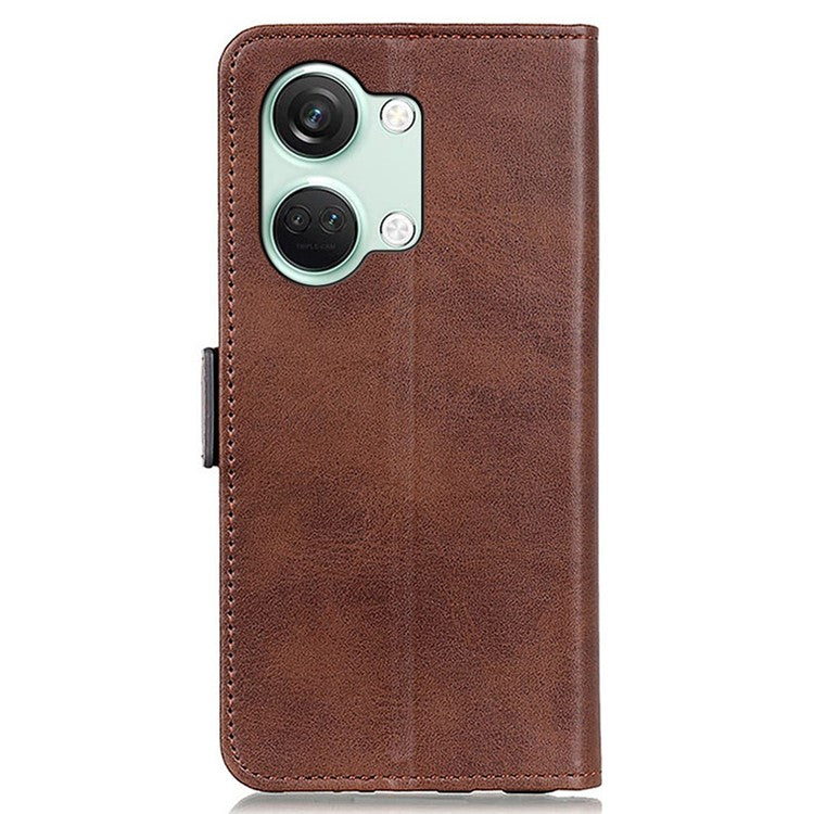 For OnePlus Nord 3 5G / Ace 2V Cowhide Texture Wallet Stand Phone Case PU Leather Cover Shell - Brown