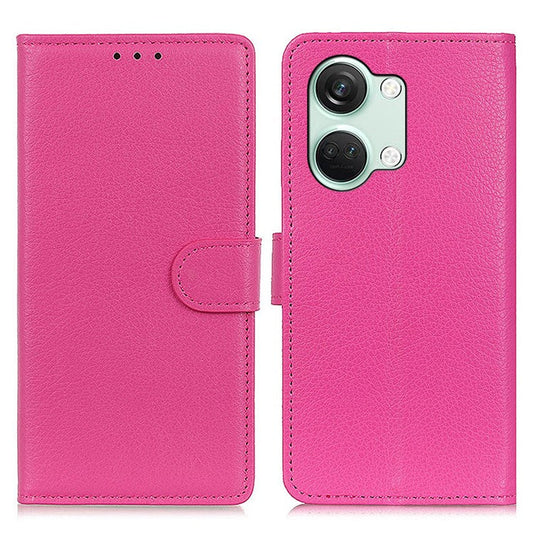 For OnePlus Nord 3 5G / Ace 2V Litchi Texture Wallet Stand Cover PU Leather Shockproof Phone Case - Rose
