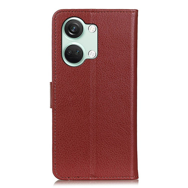 For OnePlus Nord 3 5G / Ace 2V Litchi Texture Wallet Stand Cover PU Leather Shockproof Phone Case - Brown