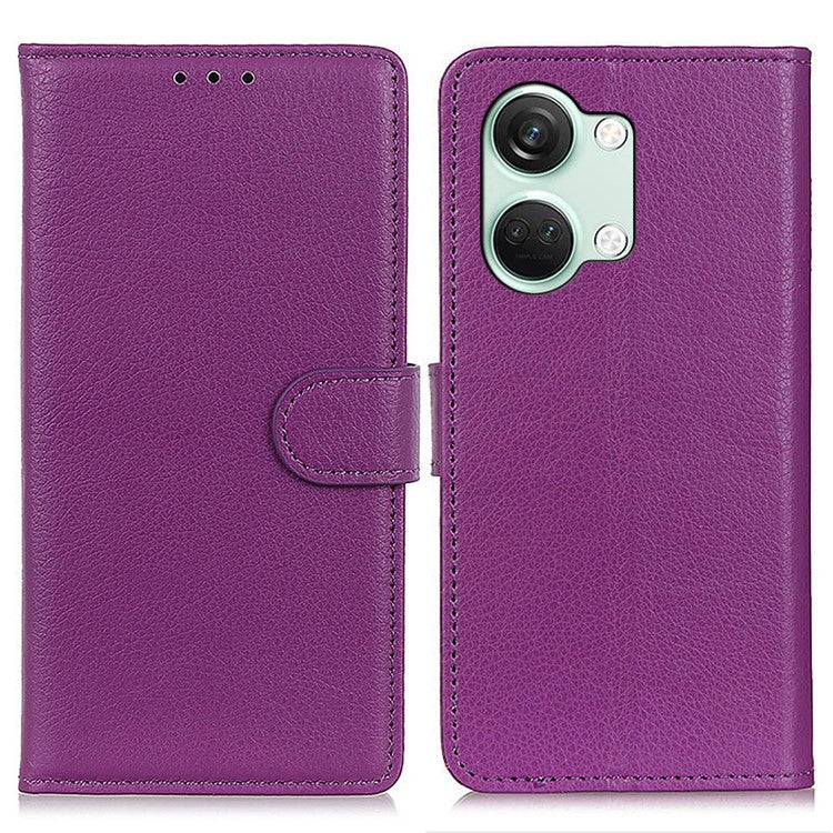 For OnePlus Nord 3 5G / Ace 2V Litchi Texture Wallet Stand Cover PU Leather Shockproof Phone Case - Purple