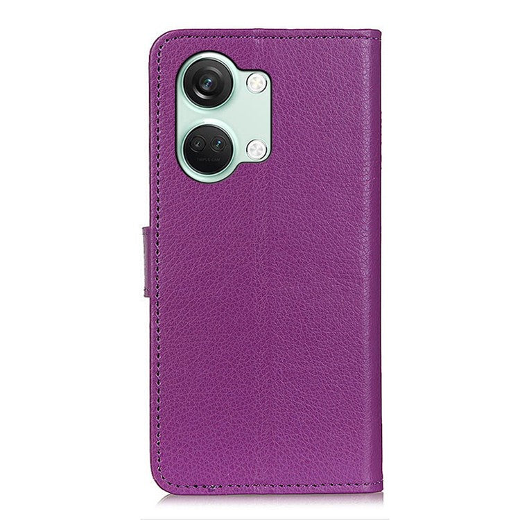 For OnePlus Nord 3 5G / Ace 2V Litchi Texture Wallet Stand Cover PU Leather Shockproof Phone Case - Purple