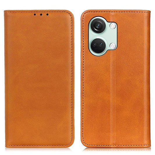 For OnePlus Nord 3 5G / Ace 2V Wallet Case Split Leather Stand Magnetic Flip Phone Cover - Brown