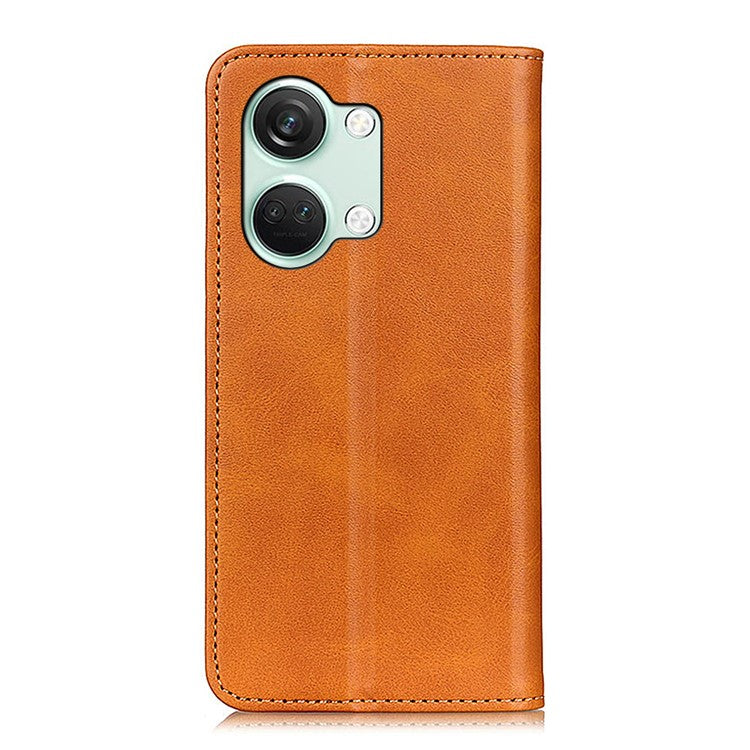 For OnePlus Nord 3 5G / Ace 2V Wallet Case Split Leather Stand Magnetic Flip Phone Cover - Brown