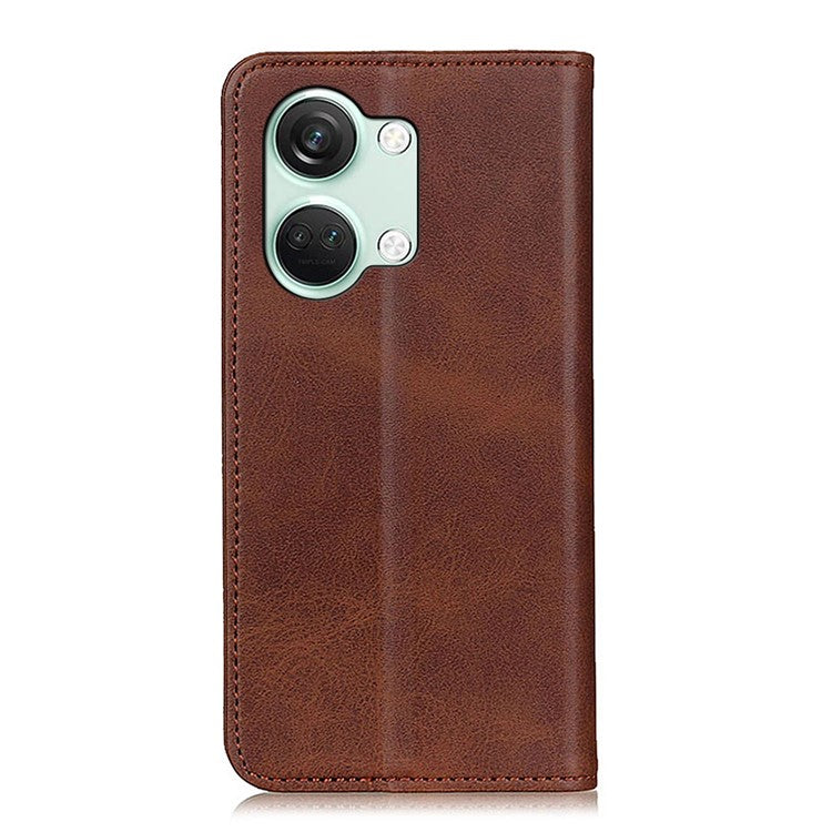 For OnePlus Nord 3 5G / Ace 2V Wallet Case Split Leather Stand Magnetic Flip Phone Cover - Coffee