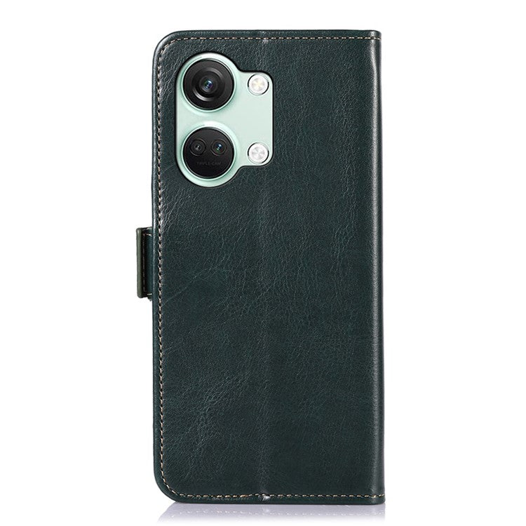 ABEEL For OnePlus Ace 2V / Nord 3 5G Crazy Horse Texture Wallet Phone Case PU Leather Stand Cover - Green